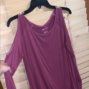 cut out long sleeve arm shirt